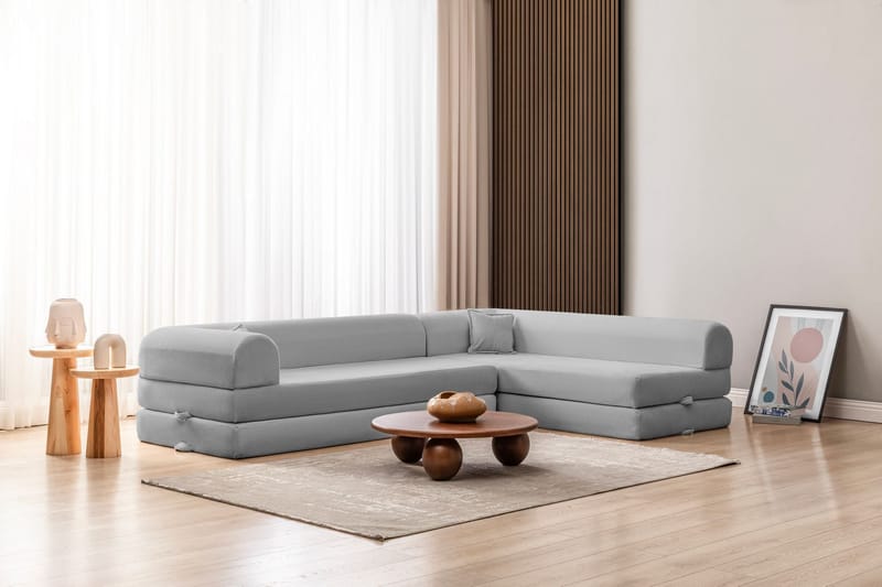 Kulmavuodesohva Atelier Del Sofa Legom Eco (280 x 90 x 25 cm) Vaaleanharmaa - Huonekalut - Sohva - Vuodesohva