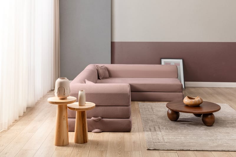Kulmavuodesohva Atelier Del Sofa Legom Eco (280 x 90 x 25 cm) Vaaleanpunainen - Huonekalut - Sohva - Vuodesohva