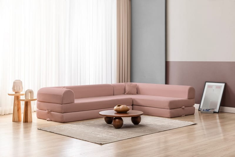 Kulmavuodesohva Atelier Del Sofa Legom Eco (280 x 90 x 25 cm) Vaaleanpunainen - Huonekalut - Sohva - Vuodesohva