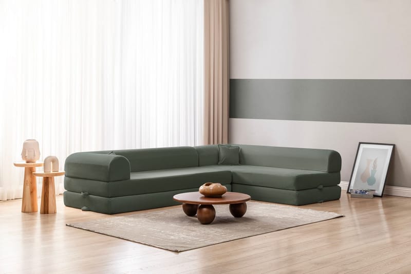 Kulmavuodesohva Atelier Del Sofa Legom Eco (280 x 90 x 25 cm) Vihreä - Huonekalut - Sohva - Vuodesohva