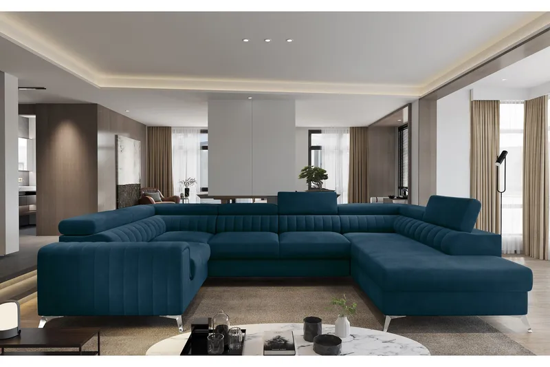 Kulmavuodesohva avopäädyllä Satender, Sininen