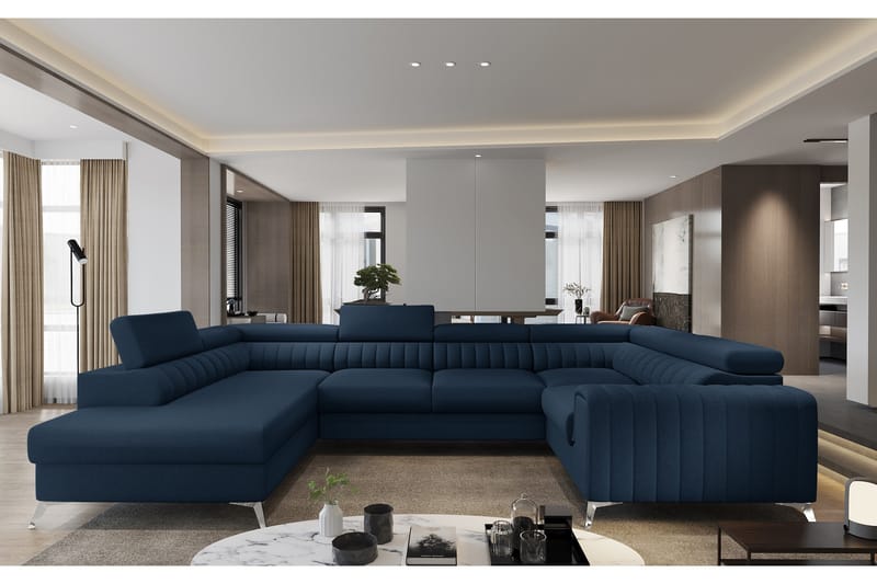 Kulmavuodesohva avopäädyllä Satender - Sininen - Huonekalut - Sohva - Vuodesohva