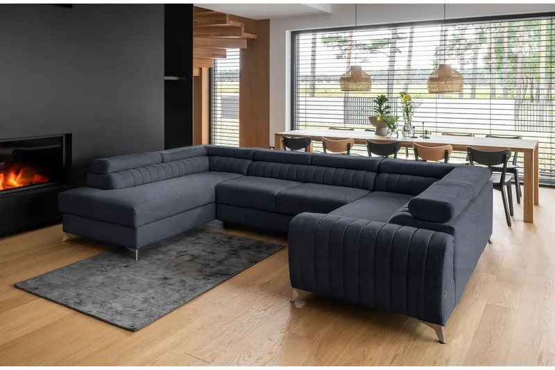 Kulmavuodesohva avopäädyllä Satender - Sininen - Huonekalut - Sohva - Vuodesohva