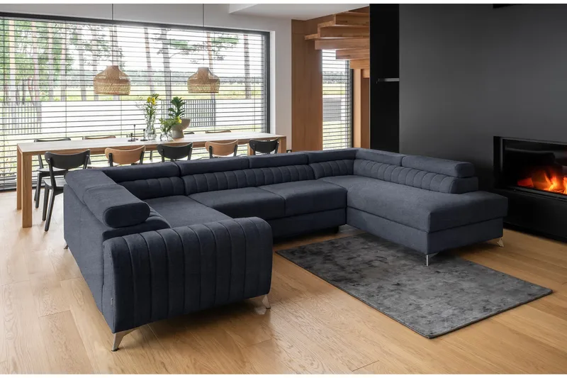 Kulmavuodesohva avopäädyllä Satender - Sininen - Huonekalut - Sohva - Vuodesohva