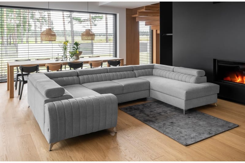 Kulmavuodesohva avopäädyllä Satender - Vaaleanharmaa - Huonekalut - Sohva - Vuodesohva