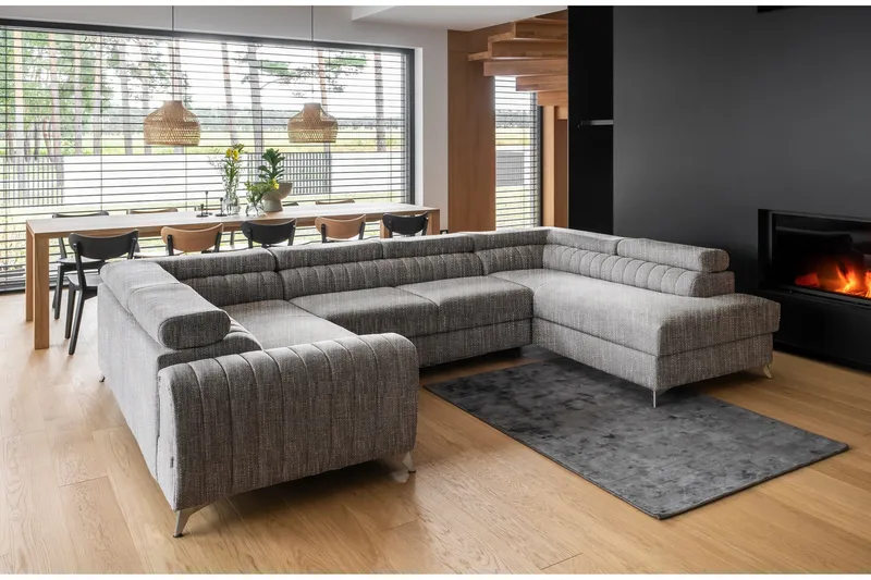 Kulmavuodesohva avopäädyllä Satender - Vaaleanharmaa - Huonekalut - Sohva - Vuodesohva