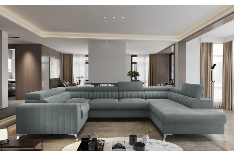 Kulmavuodesohva avopäädyllä Satender - Vaaleansininen - Huonekalut - Sohva - Vuodesohva