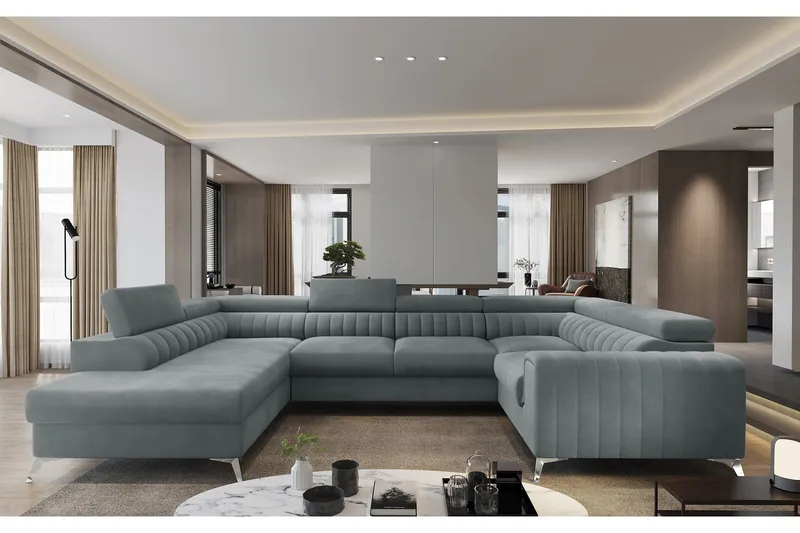 Kulmavuodesohva avopäädyllä Satender - Vaaleansininen - Huonekalut - Sohva - Vuodesohva