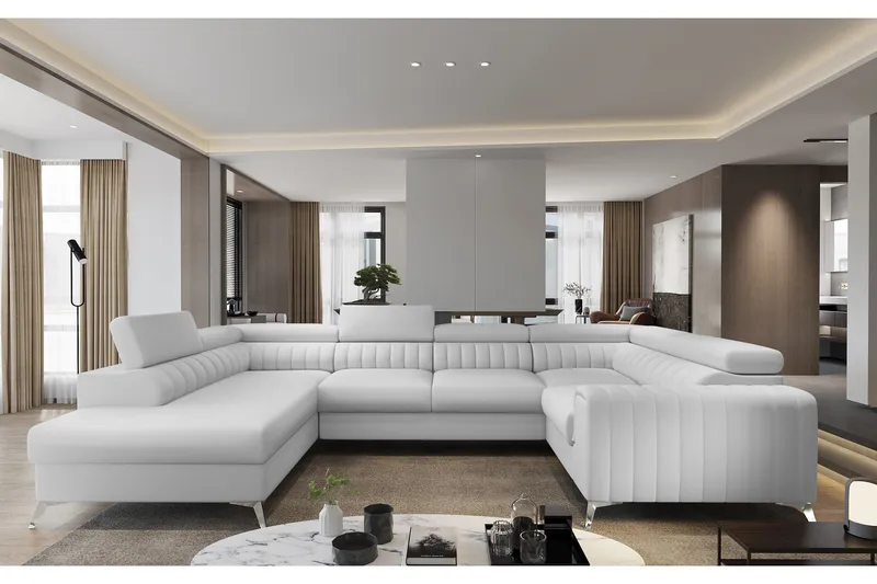 Kulmavuodesohva avopäädyllä Satender - Valkoinen - Huonekalut - Sohva - Vuodesohva