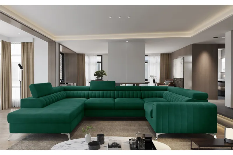 Kulmavuodesohva avopäädyllä Satender, Vihreä