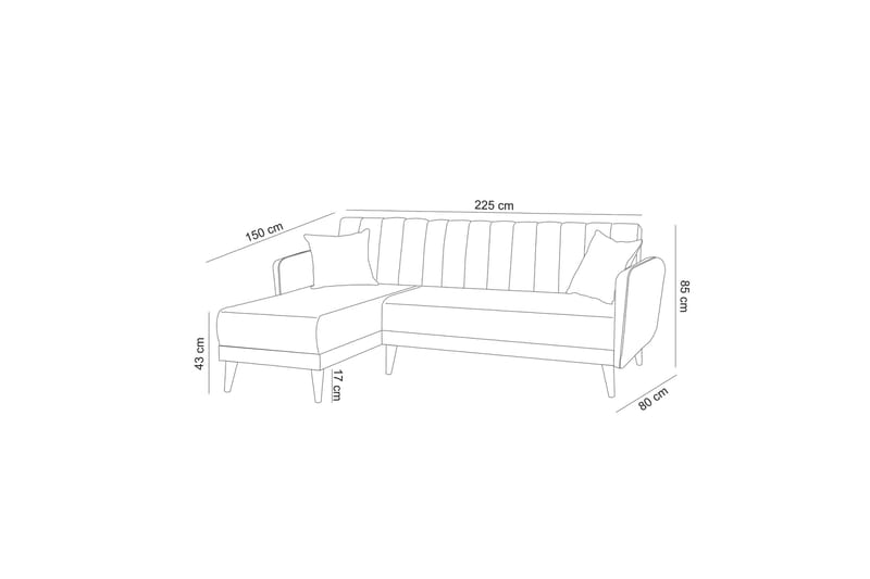 Kulmavuodesohva Beatris - Beige - Huonekalut - Sohva - Vuodesohva