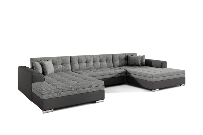 Kulmavuodesohva Biscottino, Harmaa/Musta