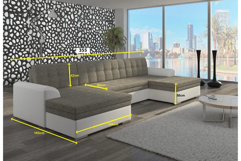 Kulmavuodesohva Biscottino - Harmaa/Valkoinen - Huonekalut - Sohva - Vuodesohva