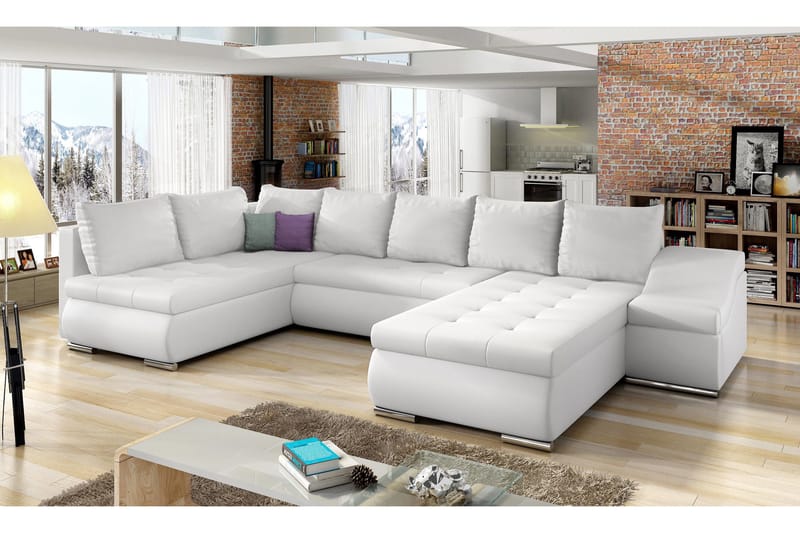 Kulmavuodesohva Bouchard divaanilla, Valkoinen