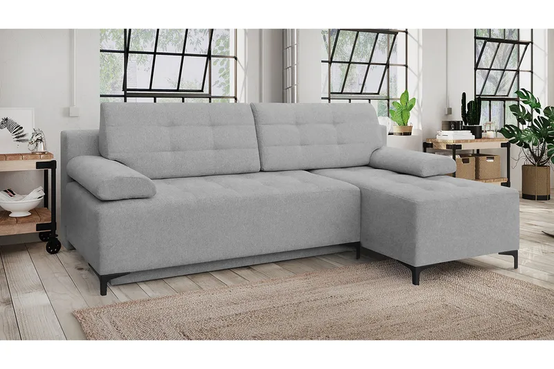 Kulmavuodesohva Brassington - Harmaa - Huonekalut - Sohva - Vuodesohva