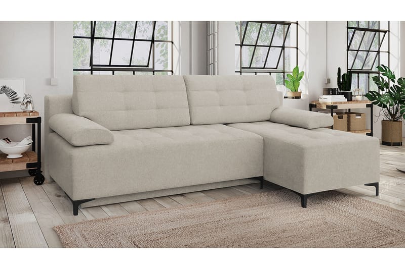 Kulmavuodesohva Brassington oikea - Beige - Huonekalut - Sohva - Vuodesohva