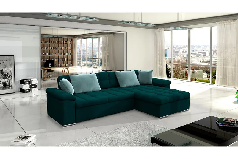 Kulmavuodesohva Chilor Divaani Oikea - Vihreä - Huonekalut - Sohva - Vuodesohva