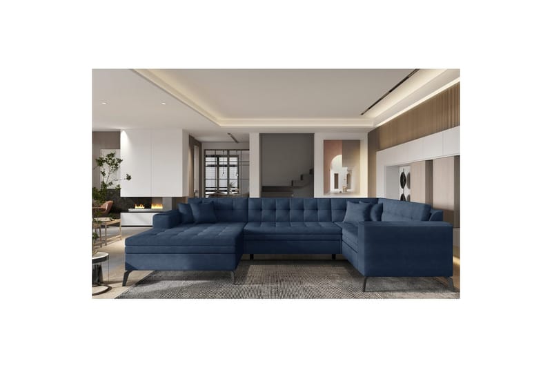 Divaani Eltap Montez 340x180x93 cm, Poco 40, Sininen, Vasen