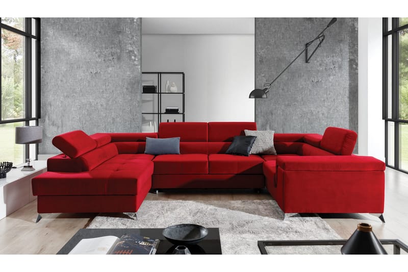 Kulmavuodesohva divaanilla Maceira Vasen - Punainen - Huonekalut - Sohva - Vuodesohva