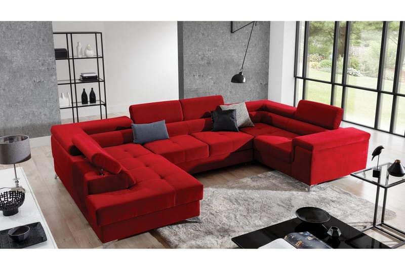 Kulmavuodesohva divaanilla Maceira Vasen - Punainen - Huonekalut - Sohva - Vuodesohva