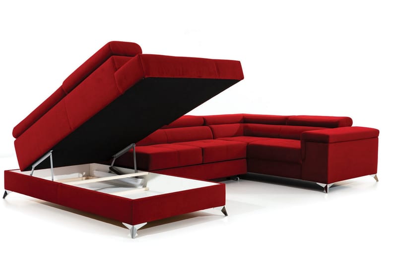 Kulmavuodesohva divaanilla Maceira Vasen - Punainen - Huonekalut - Sohva - Vuodesohva