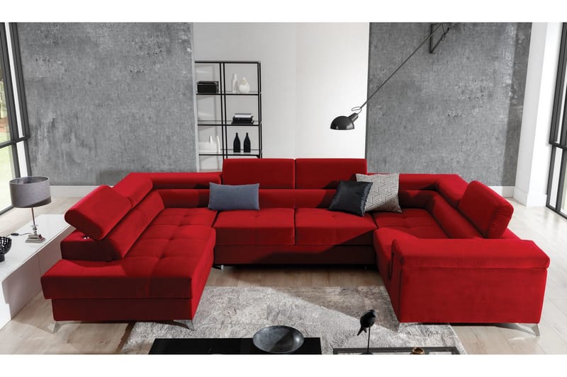 Kulmavuodesohva divaanilla Maceira Vasen - Punainen - Huonekalut - Sohva - Vuodesohva