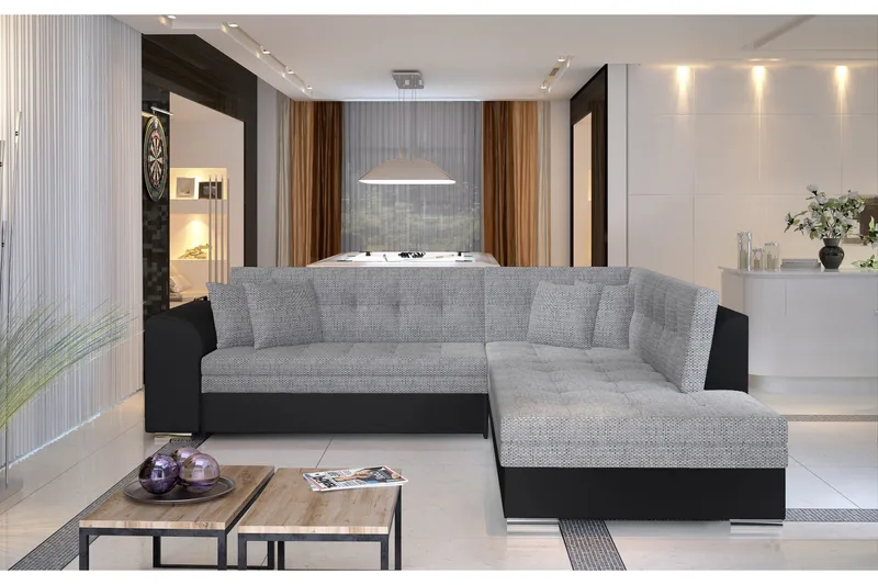 Kulmavuodesohva Fuentre - Harmaa/Musta - Huonekalut - Sohva - Vuodesohva