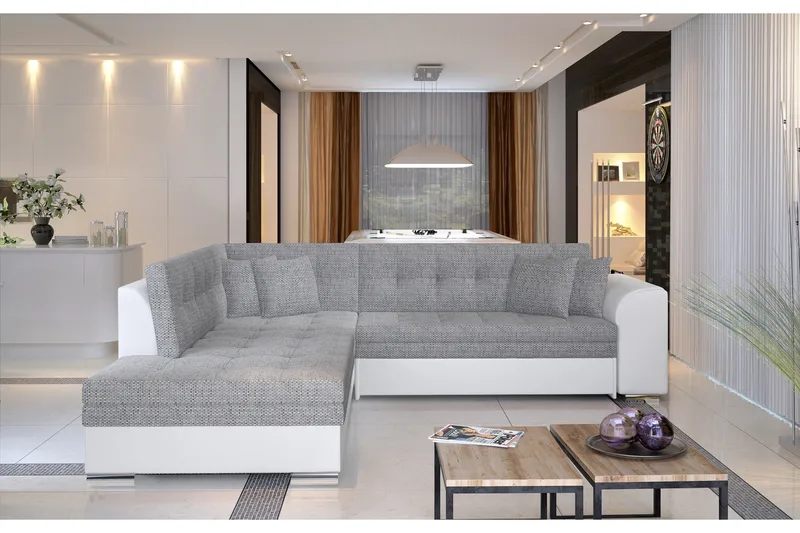 Kulmavuodesohva Fuentre - Harmaa/Valkoinen - Huonekalut - Sohva - Vuodesohva