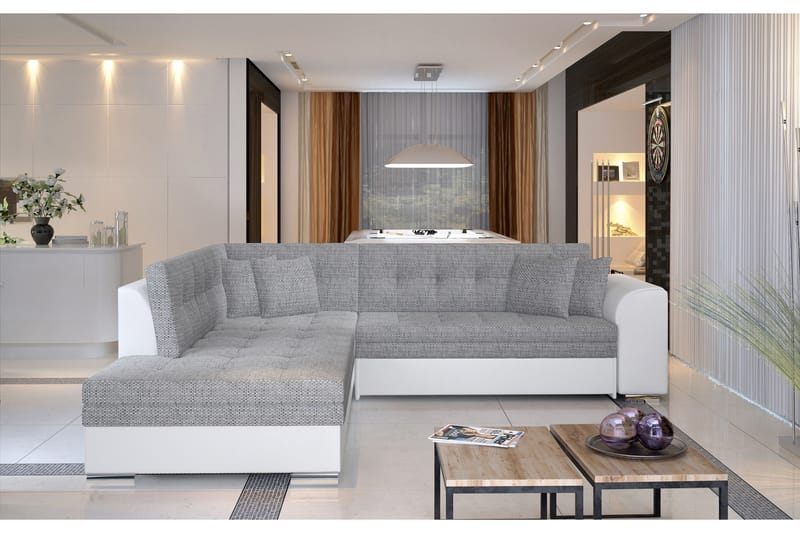 Kulmavuodesohva Fuentre - Harmaa/Valkoinen - Huonekalut - Sohva - Vuodesohva