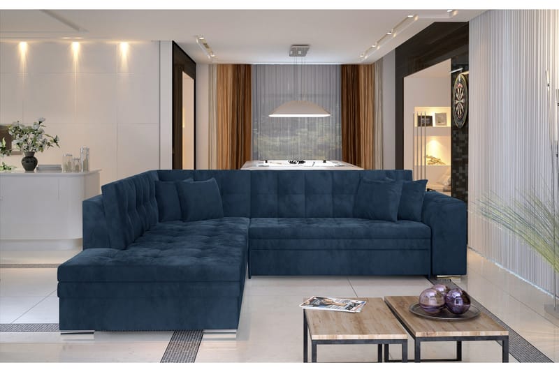 Kulmavuodesohva Fuentre - Sininen - Huonekalut - Sohva - Vuodesohva
