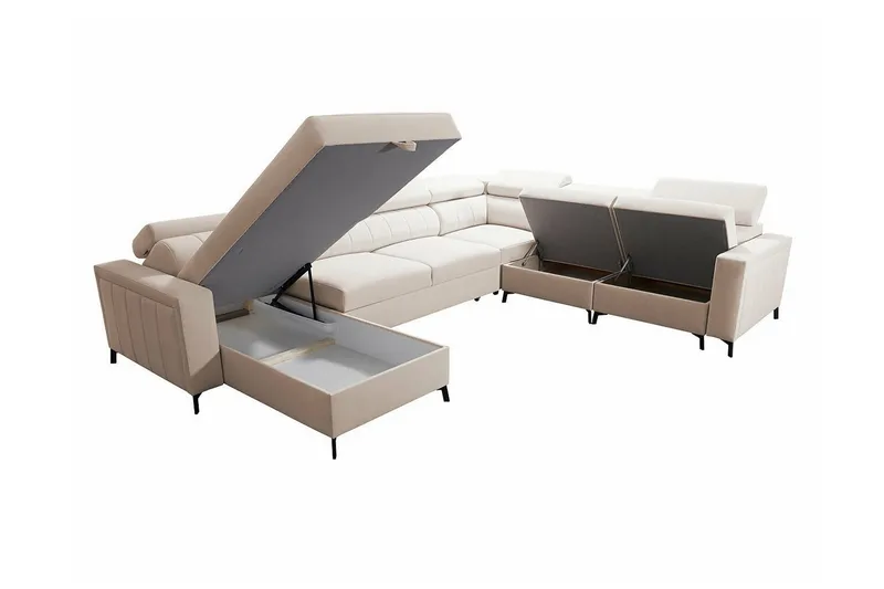 Galbally 5-sits Hörnbäddsoffa Dark blue - Huonekalut - Sohva - Vuodesohva - Kulmavuodesohva