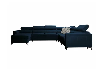 Galbally 5-sits Hörnbäddsoffa Dark blue - Huonekalut - Sohva - Vuodesohva - Kulmavuodesohva