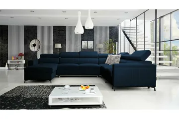 Galbally 5-sits Hörnbäddsoffa Dark blue - Huonekalut - Sohva - Vuodesohva - Kulmavuodesohva
