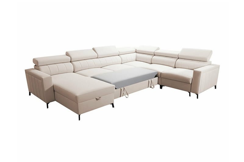 Galbally 5-sits Hörnbäddsoffa NO_BRAND Dark blue - Huonekalut - Sohva - Vuodesohva - Kulmavuodesohva