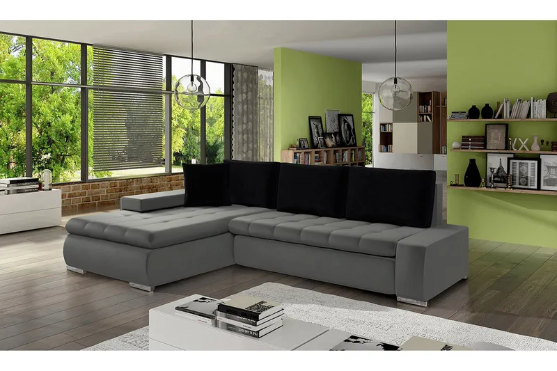 Kulmavuodesohva Ianto - Harmaa - Huonekalut - Sohva - Vuodesohva