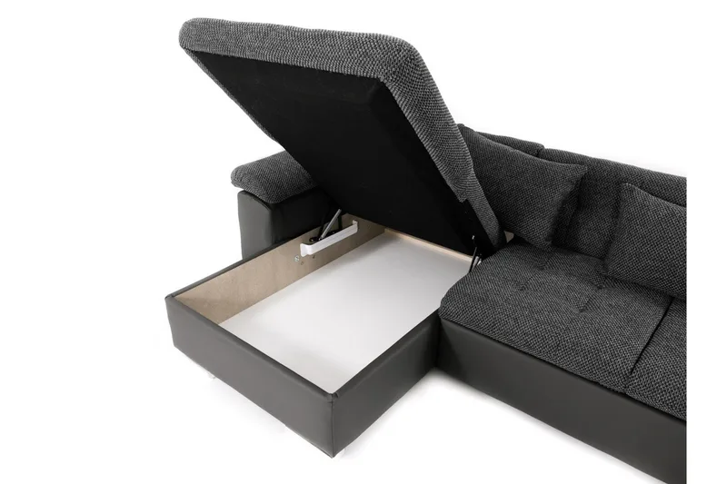 Kulmavuodesohva Jakarta Divaani säilytyksellä Oikea - Musta/Harmaa - Huonekalut - Sohva - Vuodesohva