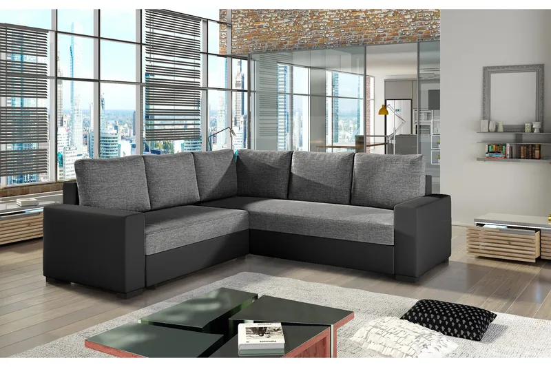 Kulmavuodesohva Kasai - Harmaa/Musta - Huonekalut - Sohva - Vuodesohva