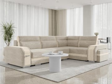 kulmasohva Assan Nazar 225.02 + Nazar 225.01 Oikeakätinen - beige - Huonekalut - Sohva - Vuodesohva - Kulmavuodesohva