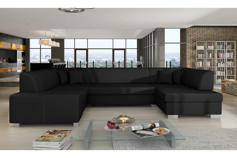 Kulmavuodesohva Mignon, Musta