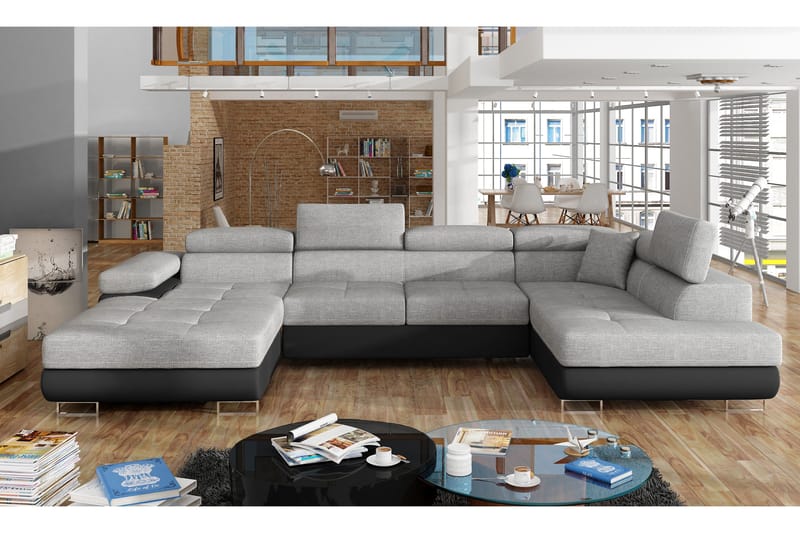 Kulmavuodesohva Sagardelos - Harmaa/Musta - Huonekalut - Sohva - Vuodesohva - Kulmavuodesohva