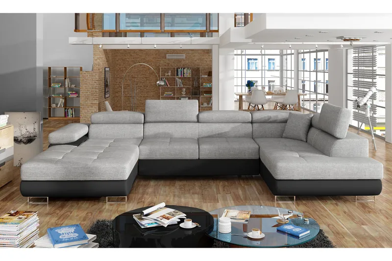 Kulmavuodesohva Sagardelos, Harmaa/Musta