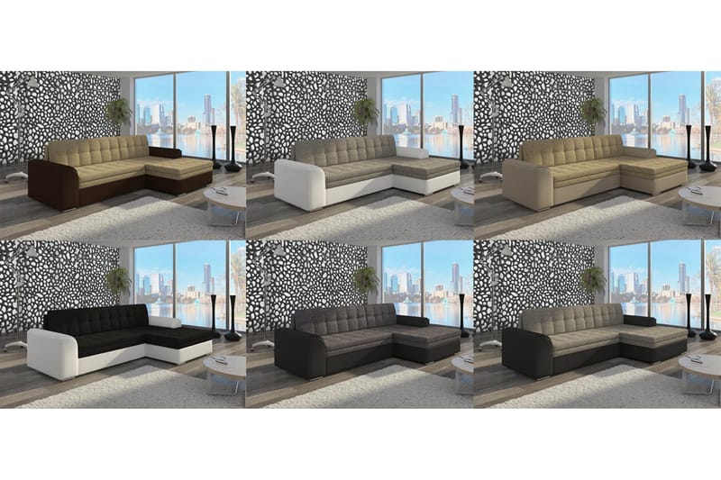 Kulmavuodesohva Libere divaanilla - Harmaa/Valkoinen - Huonekalut - Sohva - Vuodesohva