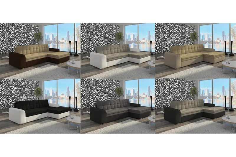 Kulmavuodesohva Libere divaanilla - Musta - Huonekalut - Sohva - Divaanisohva