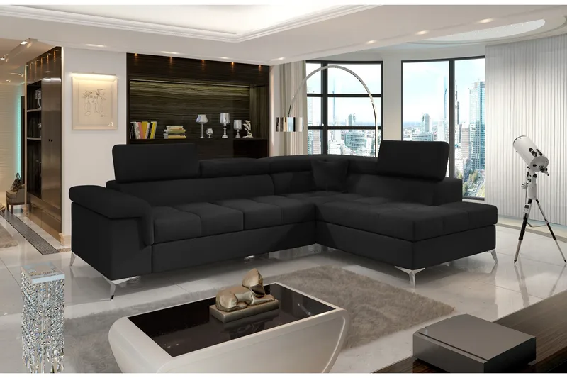 Kulmavuodesohva Lynsey, Musta