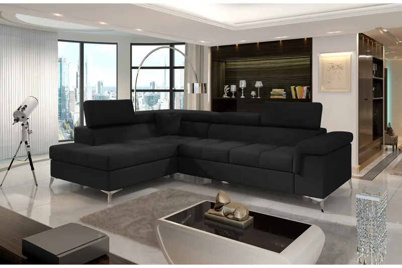 Kulmavuodesohva Lynsey, Musta