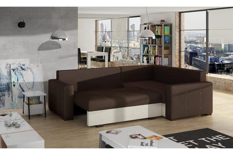 Kulmavuodesohva Maribeth divaanilla - Harmaa/Musta - Huonekalut - Sohva - Vuodesohva