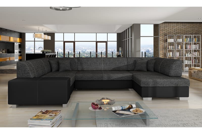 Kulmavuodesohva Mignon, Harmaa/Musta