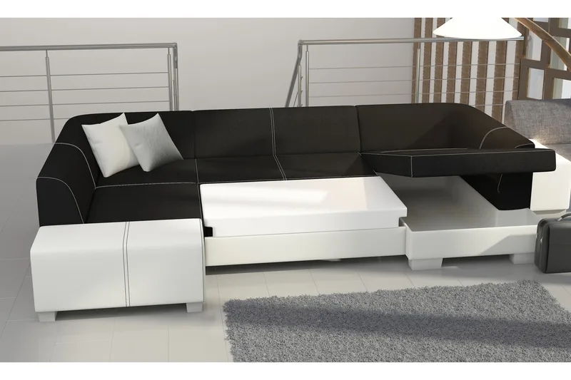 Kulmavuodesohva Mignon - Harmaa/Musta - Huonekalut - Sohva - Vuodesohva