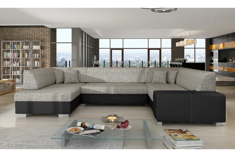 Kulmavuodesohva Mignon, Harmaa/Musta