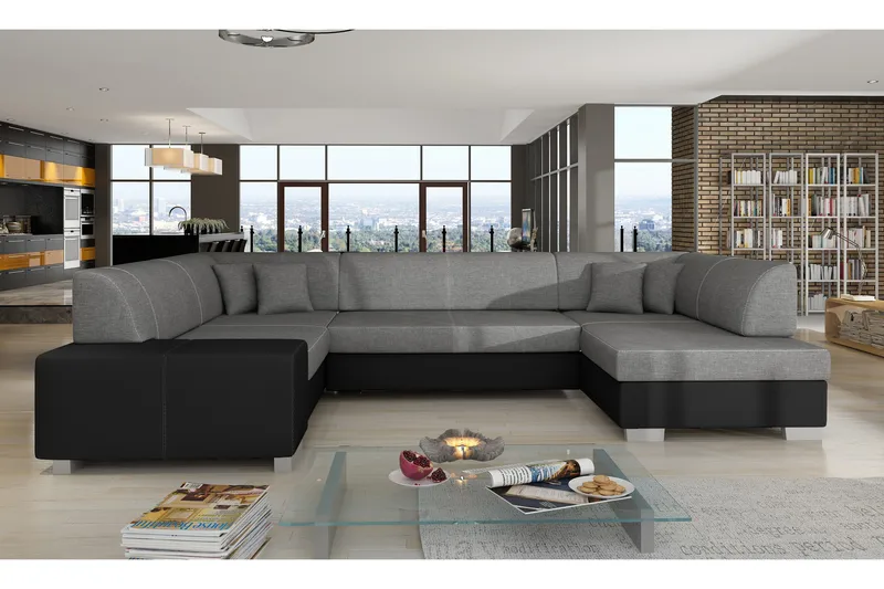 Kulmavuodesohva Mignon - Harmaa/Musta - Huonekalut - Sohva - Vuodesohva